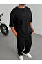 Black Basic Oversize T-Shirt C-055 - 4