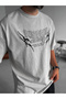 Light Gray Mentality Washed Oversize T-Shirt Jj-159 - 3
