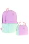 Quick Purple Turquoise Quilted Detailed School Bag and Thermal Insulated Nutrition Set - Girl