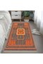 Mosso Orange Grey Ethnic Patterned Fringed Woven Base Modern Decorative Carpet Mosso02 - 4