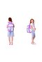 Travel Girl's Badge School Bag and Pen Holder Set - Purple Turquoise - Five Compartments - 4