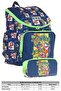 Navy Blue Green, Dinosaur Themed, Boy's School Bag and Pen Bag Set - L5256+L8256 - 2