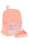 Magic Dreams School Backpack and Transparent Pencil Bag Set - Girl - Salmon