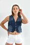 Cedy Denim - Women's Slimfit Summer V-Neck Fashion Design Denim Vest-C623-Blue - 5
