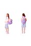 Girls' 3D Panda Shaped Purple Salmon School Backpack and Thermal Insulated Lunch Bag Set - 3