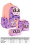 Kids 3D Panda Shaped Girls' Triple School Bag Set/Kit - Purple Salmon (L5233+L7233+L8233) - 2