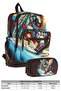 Kids Layer Boys School Bag + Pencil Bag Set (Black - Skiing Astronaut) - 2