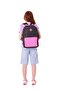 Double Colors Three Compartment Girls School and Daily Backpack - Black Fuchsia - K1838 - 7