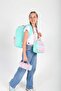 Double Stripe Girl's Primary School Triple School Bag Set - Water Green Pink - Stripe Pattern - 2