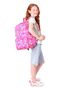 Girl's Heart and Kaukko Printed Pink School Bag - Three Compartments - K1783 - 5