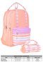 Double School Bag Set - School Bag + Pen Holder - Salmon - Stripe Pattern - for Girls - 2