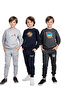 3-Piece Boy's Printed Detail Round Neck Tracksuit Set