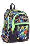 Kauıkko Kids Black Green Dinosaur Printed Boy's School Bag - L5266 - Four Compartments