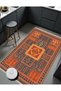 Mosso Orange Grey Ethnic Patterned Fringed Woven Base Modern Decorative Carpet Mosso02 - 5