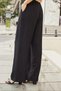 Women's Lycra Free Linen Fabric High Waist Elastic Waist Side Pockets Wide Leg Palazzo Pants-Black - 5