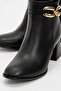 Non-slip buckle women's boot black leather - 3