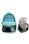 Durable Double Primary School Bag Set for Boys - Navy Blue Green Football - 2