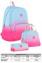 Rainbow Blue Pink Color Transition Girl's Triple Primary and Secondary School Bag Set - 2