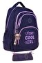 Crinkle School Backpack and Pen Holder Set - Navy Blue Purple - Girl (K1680+K2645)