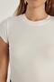 Women's Slim Fit Narrow Cut Crew Neck Viscose Fabric Ultra Soft White T-Shirt Blouse - 4