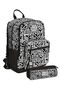 Boy's Backpack and Pen Holder Set - Black and White Geometric Shapes - Primary School