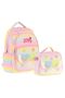Four Compartment School Bag and Lunch Box Set - Glitter Heart and Flower Detail - Girl - 2