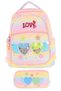 Glitter Heart and Flower Detailed Girls School Bag and Three-Eye Pencil Bag Set (L5213+L8213) - 2