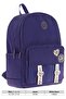 Shiny Love Stripe Heart Accessory School and Casual Backpack - Girls/Women - Navy Blue-K1843 - 4