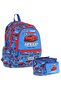 Boys' School Bag and Thermal Insulated Lunch Bag Set Race Car - Blue Red