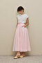Gathered Wide Voile Skirt Pink - 2