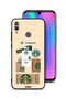 غطاء حماية لهاتف Honor 10 Lite بملصق قهوة