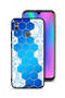 غطاء حماية لهاتف Honor 10 Lite بنمط شبكة أيقونات سداسية الشكل من Honeycomb