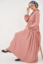 2527 Women's Long Hijab Dress - Salmon - 2