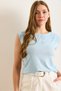Women's Light Blue Fisto Detailed Knitted Viscose Blouse Blz-19002657 - 7