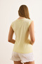 Women's Light Yellow Fisto Detailed Knitted Viscose Blouse Blz-19002657 - 2