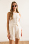 Women's White Buttoned Woven Slim Fit Blouse Blz-19003050 - 5