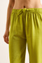 Women's Lime Belted Woven Viscon Palazzo Trousers Pnt-19000169 - 6