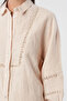 Women's Light Beige Color Front Lace Embroidered Shirt - 3