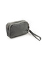 Mini Size Crinkle / Clinkir 3 Zipper Wristlet/Shoulder Strap Bag Coin Purse Gray 3032 - 3