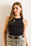 Women's Black White Crew Neck Sleeveless Lycra 2 Pack Cotton Blouse Blz-19002825 - 6