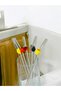 Transparent Environmentally Friendly Set of 6 Glass Straws with Glass Straw Figures - 5