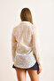 Women's Yellow White Embroidered Oval Patterned Fisto Shirt Gml-19001365 - 2