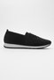 Women's Stoned Lace-Up Knitwear Casual Shoes Black - 2