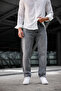 Men's Boyfriend Gray 100% Cotton Relaxed Fit Jeans - 3