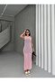 Perforated Body-Fitting Pink Knitwear Beach Dress - 7