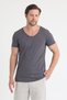 Men's V-Neck Straight-Cut Open Collar Basic T-Shirt - 3