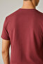 Unisex Basic Düz T-Shirt | Bordo - 3