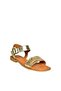U944834003 Gold Genuine Leather Women's Sandals - 5