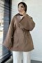 Belted Muslin Kimono with Pocket Detail - Mink - 5