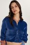 Women's Slim Fit Slim Fit Long Sleeve Classic Collar Navy Blue Shirt